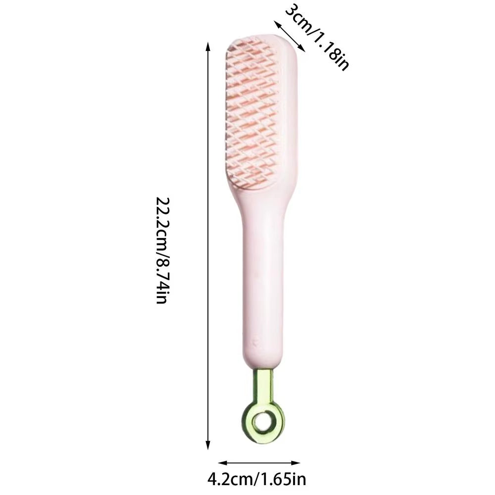  1 Retractable Comb Self-Cleaning Hair Brush Anti-Static Massage Comb Smooth Comfortable Hair Portable Hair Brush for Home Woman